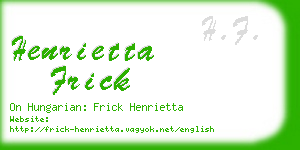 henrietta frick business card